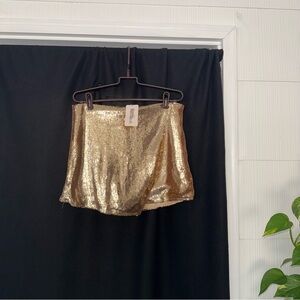 Gold Sequin Mini Skirt